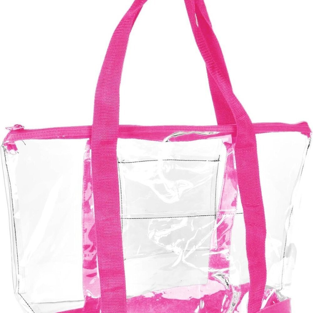 Clear Shopping Bag PVC Polyester Work Tote Security Handbag Shoulder